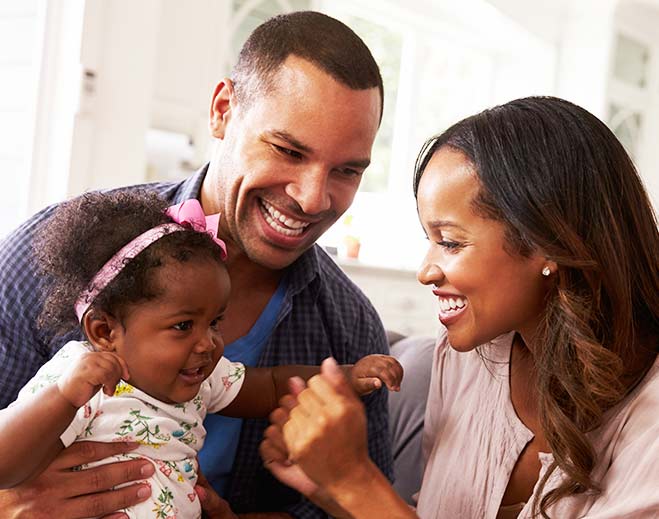 Family with baby spending time together